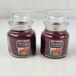 Yankee Candle Black Cherry Scented Small Jar Candles 3.7 Oz.Pack Of 2